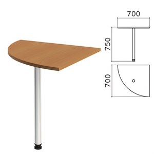 Стол приставной угловой "Монолит", 700х700х750 мм, цвет орех гварнери (КОМПЛЕКТ) - фото 2720234
