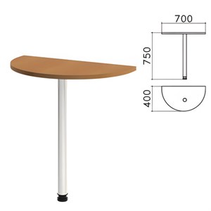 Стол приставной полукруг "Монолит", 700х400х750 мм, цвет орех гварнери (КОМПЛЕКТ) - фото 2720257