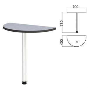 Стол приставной полукруг "Монолит", 700х400х750 мм, цвет серый (КОМПЛЕКТ) - фото 2720259