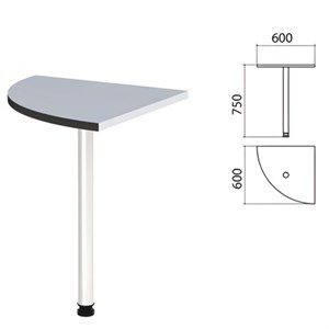 Стол приставной угловой "Монолит", 600х600х750 мм, цвет серый (КОМПЛЕКТ) - фото 2720290