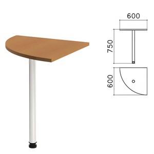 Стол приставной угловой "Монолит", 600х600х750 мм, цвет орех гварнери (КОМПЛЕКТ) - фото 2720295