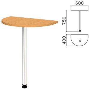 Стол приставной полукруг "Монолит", 600х400х750 мм, цвет бук бавария (КОМПЛЕКТ) - фото 2720303