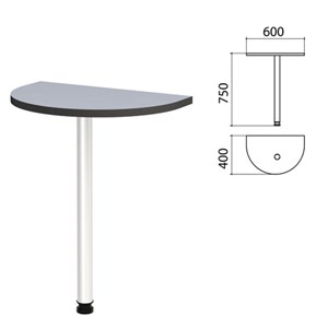 Стол приставной полукруг "Монолит", 600х400х750 мм, цвет серый (КОМПЛЕКТ) - фото 2720313