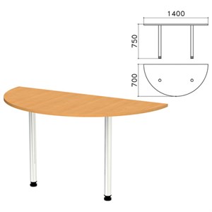Стол приставной полукруг "Монолит", 1400х700х750 мм, цвет бук бавария (КОМПЛЕКТ) - фото 2720321
