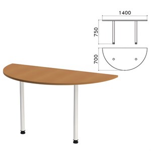 Стол приставной полукруг "Монолит", 1400х700х750 мм, цвет орех гварнери (КОМПЛЕКТ) - фото 2720336