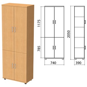 Шкаф закрытый "Монолит", 740х390х2050 мм, цвет бук бавария (КОМПЛЕКТ) - фото 2720476