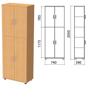 Шкаф закрытый "Монолит", 740х390х2050 мм, цвет бук бавария (КОМПЛЕКТ) - фото 2720486
