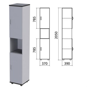 Шкаф полузакрытый "Монолит", 370х390х2050 мм, цвет серый (КОМПЛЕКТ) - фото 2720509