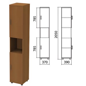Шкаф полузакрытый "Монолит", 370х390х2050 мм, цвет орех гварнери (КОМПЛЕКТ) - фото 2720510