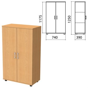 Шкаф закрытый "Монолит", 740х390х1250 мм, цвет бук бавария (КОМПЛЕКТ) - фото 2720547