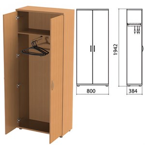 Шкаф для одежды "Этюд", 800х384х1942 мм, цвет бук бавария (КОМПЛЕКТ) - фото 2720606