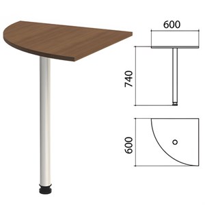 Стол приставной угловой "Эко", 600х600х740 мм, цвет орех (КОМПЛЕКТ) - фото 2720674