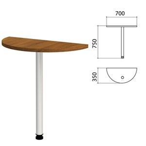 Стол приставной полукруг "Этюд", 700х350х750 мм, орех (КОМПЛЕКТ) - фото 2720865