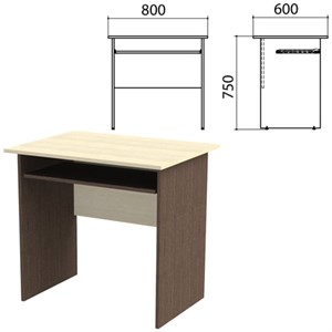 Стол компьютерный "Канц", 800х600х750 мм, цвет дуб молочный/венге (КОМПЛЕКТ) - фото 2720927