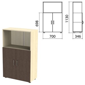 Шкаф полузакрытый "Канц", 700х350х1130 мм, цвет дуб молочный/венге (КОМПЛЕКТ) - фото 2721079