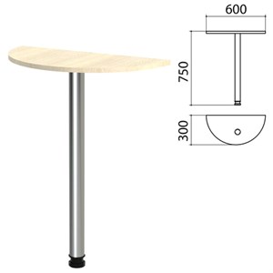 Стол приставной полукруг "Канц", 600х300х750 мм, цвет дуб молочный (КОМПЛЕКТ) - фото 2721164