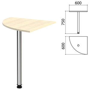 Стол приставной угловой "Канц", 600х600х750 мм, цвет дуб молочный (КОМПЛЕКТ) - фото 2721169