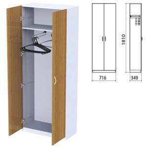 Шкаф для одежды "Бюджет", 716х349х1810 мм, орех французский (КОМПЛЕКТ) - фото 2721343
