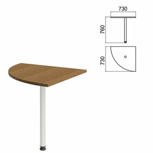 Стол приставной угловой "Арго", 730х730х760 мм, орех/опора хром (КОМПЛЕКТ) - фото 2722617
