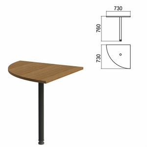 Стол приставной угловой "Арго", 730х730х760 мм, орех/опора черная (КОМПЛЕКТ) - фото 2722618