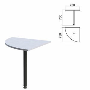 Стол приставной угловой "Арго", 730х730х760 мм, серый/опора черная (КОМПЛЕКТ) - фото 2722620