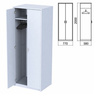 Шкаф для одежды "Арго", 770х580х2000 мм, серый (КОМПЛЕКТ) - фото 2722678
