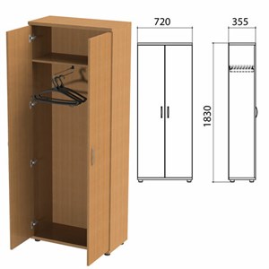 Шкаф для одежды «Эко», 720х355х1830 мм, бук бавария (КОМПЛЕКТ) - фото 2722686