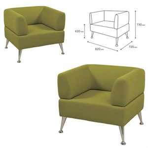 Кресло мягкое "Норд", "V-700", 820х720х730 мм, c подлокотниками, экокожа, светло-зеленое - фото 2822690