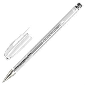 Ручка гелевая BRAUBERG "EXTRA", ЧЕРНАЯ, корпус прозрачный, узел 0,5 мм, линия 0,35 мм, 143900 - фото 3024025