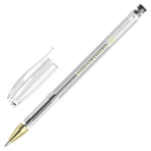 Ручка гелевая BRAUBERG "EXTRA GLD", ЧЕРНАЯ, корпус прозрачный, узел 0,5 мм, линия 0,35 мм, 143901 - фото 3024026