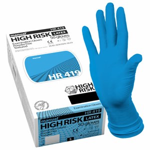 Перчатки латексные смотровые MANUAL HIGH RISK HR419 Австрия 25 пар (50 шт.), размер S (малый) - фото 3024327