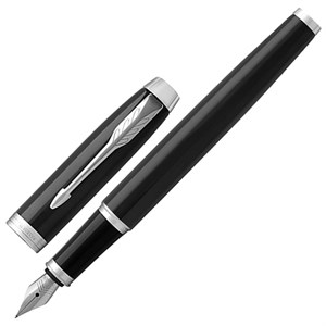 Ручка перьевая PARKER "IM Core Black Lacquer CT", корпус черный глянцевый лак, хромированные детали, синяя, 1931644 - фото 3024882