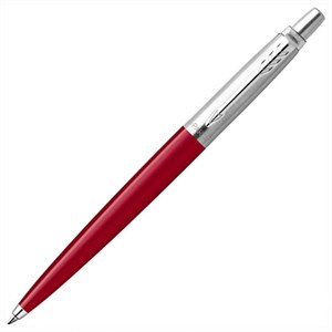 Ручка шариковая PARKER "Jotter Orig Red", корпус красный, детали нержавеющая сталь, синяя, RG0033330 - фото 3026613