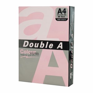 Бумага цветная DOUBLE A, А4, 80 г/м2, 500 л., пастель, розовая - фото 3026661