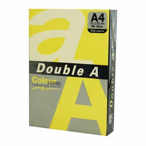 Бумага цветная DOUBLE A, А4, 80 г/м2, 500 л., интенсив, желтая - фото 3026664