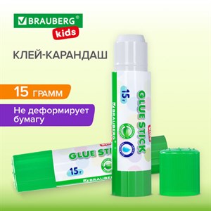 Клей-карандаш BRAUBERG KIDS 15 г, 271710 - фото 3026674