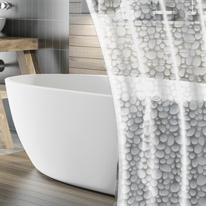 Штора для ванной комнаты WET STONES с 3D-эффектом водонепроницаемая, 180х180 см, LAIMA HOME, 608449 - фото 3026829