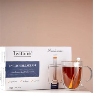 Чай TEATONE "Английский завтрак" черный, 100 стиков по 1,8 г, 1255 - фото 3027176