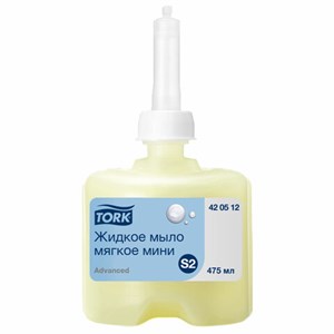 Картридж с жидким мылом одноразовый TORK (Система S2) Advanced, 0,475 л, мягкое, 420512 - фото 3302287