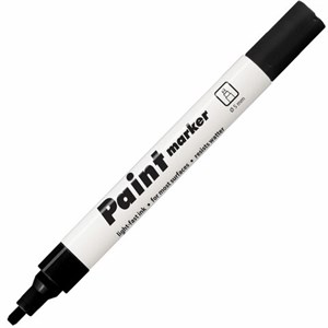 Маркер-краска лаковый (paint marker) ЧЕРНЫЙ CENTROPEN, скошенный наконечник, 1-5 мм, 9100, 5 9100 9912 - фото 3303618
