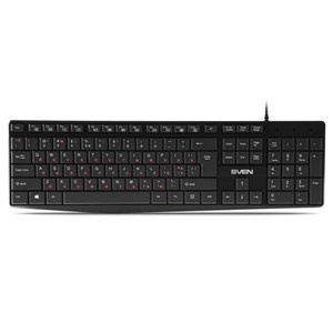 Клавиатура проводная SVEN KB-S305, USB, 105 кнопок, черная, SV-018801 - фото 3304904