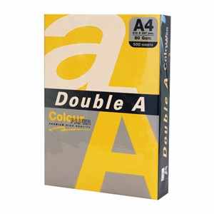 Бумага цветная DOUBLE A, А4, 80 г/м2, 500 л., интенсив, солнечно-желтый - фото 3304985