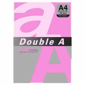 Бумага цветная DOUBLE A, А4, 75 г/м2, 100 л., неон, розовая - фото 3304988