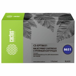 Картридж струйный CACTUS (CS-EPT8651) для Epson WF5190/5690, черный - фото 3306000