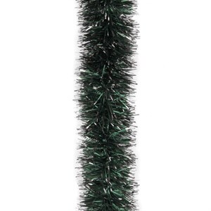 Мишура, 1 штука, диаметр 70 мм, длина 2 м, зеленая с белыми кончиками, 73752 - фото 3307802