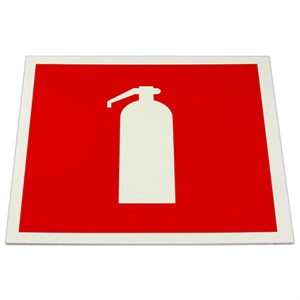 Знак пожарной безопасности "Огнетушитель", 200х200х2 мм, фотолюминесцентный, пластик, F04 - фото 3447969