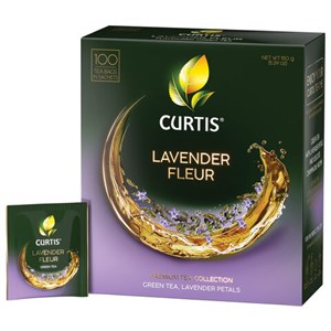Чай CURTIS "Lavender Fleur" зеленый c лавандой, лепестками роз, 100 пакетиков в конвертах по 1,7 г, 102560 - фото 3782808