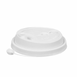 Крышка с питейником для бумажного стакана, диаметр 80 мм, матовая, белая, полипропилен, ВЗЛП, 3002М/Б - фото 3783217