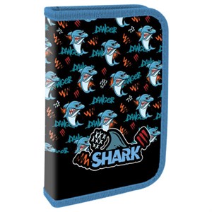 Пенал ПИФАГОР, 1 отделение, ламинированный картон, 19х11 см, "Angry shark", 272243 - фото 3943447