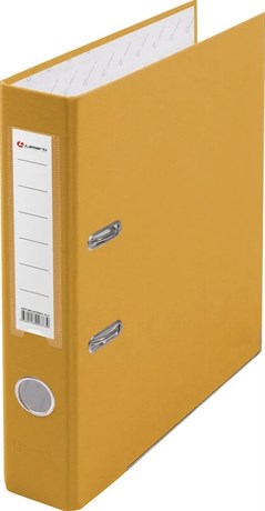 Папка-регистратор Lamark 50 мм желтый, металлический уголок - фото 3944188